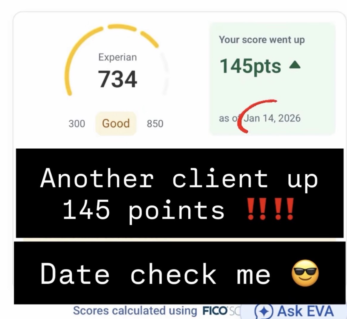 Final credit report showing completed restoration